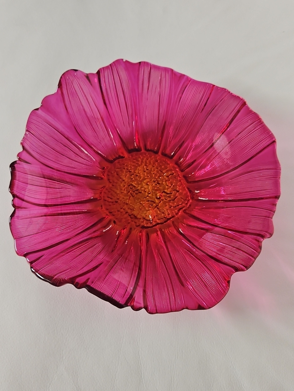 Decorative Pink Glass Flower Bowl